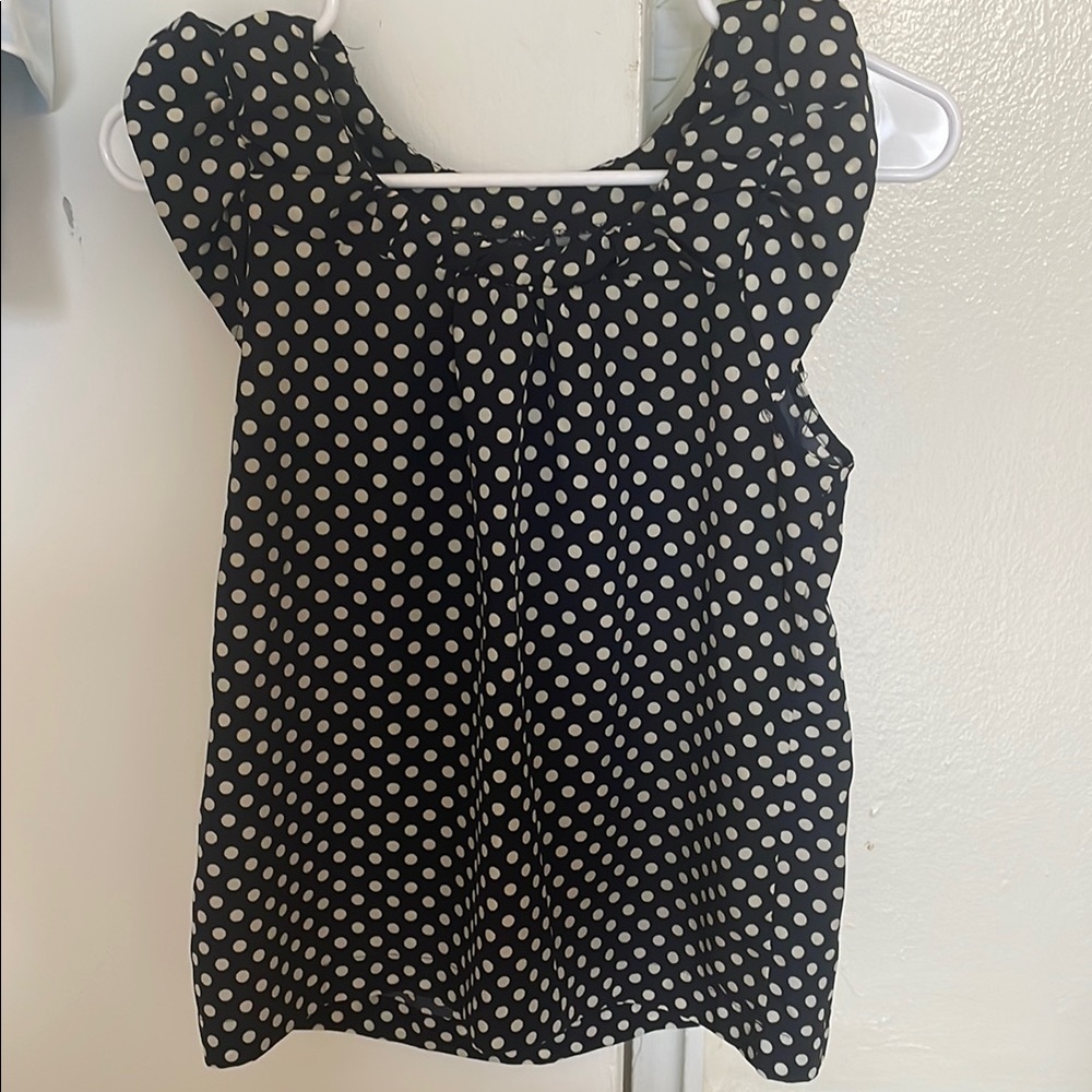 Black and White Polka Dot Sleeveless Top